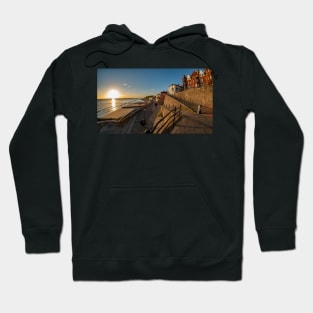 Fisheye view to Cromer beach at sunrise Hoodie